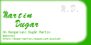 martin dugar business card